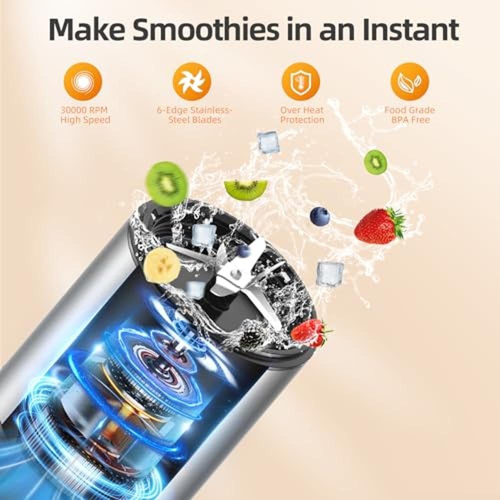 Blender Smoothie: LAMPICK 1300W Personal Blender for – Side View