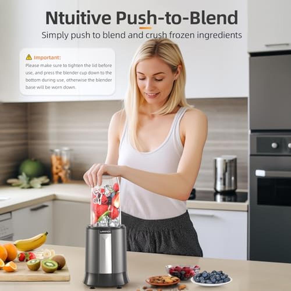Blender Smoothie: LAMPICK 1300W Personal Blender for – Close-up Detail