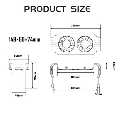 Memory RAM Cooling Fans: 3500RPM with 5V 3Pin ARGB Light – Packaging