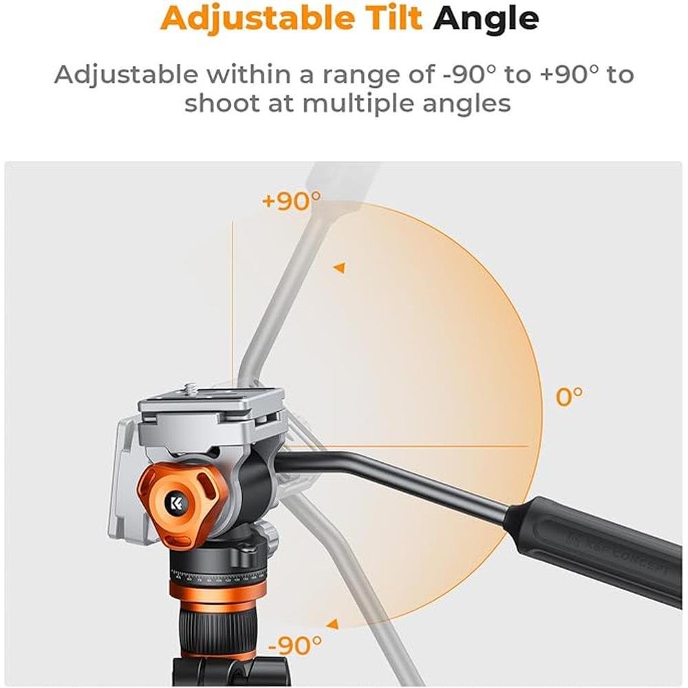 Fluid Head: K-F Concept FH-03 Silky Smooth Stable Tripod – Close-up Detail