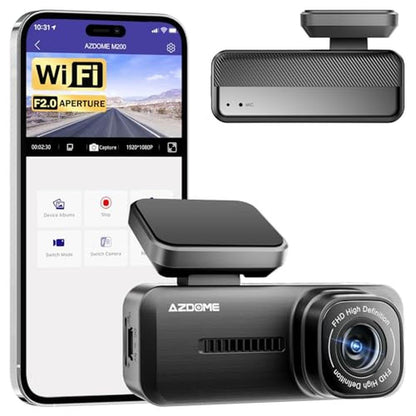 Azdome Dash Cam: Azdome M200 Mini WiFi Dashcam 1080P Front – Front View