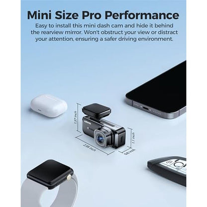 Azdome Dash Cam: Azdome M200 Mini WiFi Dashcam 1080P Front – Close-up Detail