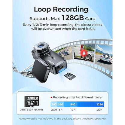 Azdome Dash Cam: Azdome M200 Mini WiFi Dashcam 1080P Front – In Use