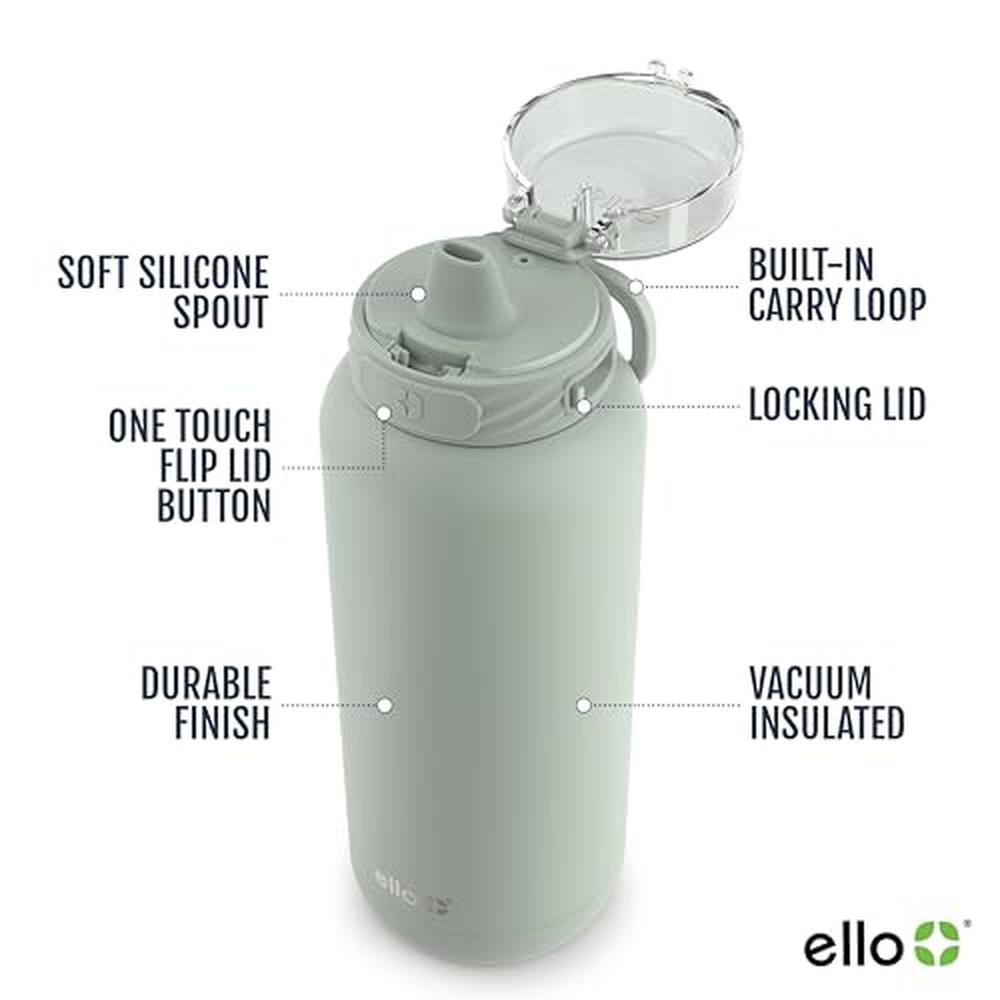 Ello Cooper 32oz: Ello Cooper Stainless Steel Water Bottle – Side View