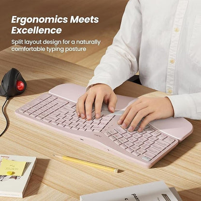 Keyboard Nulea: Nulea RT05B Wireless Ergonomic Keyboard – Side View