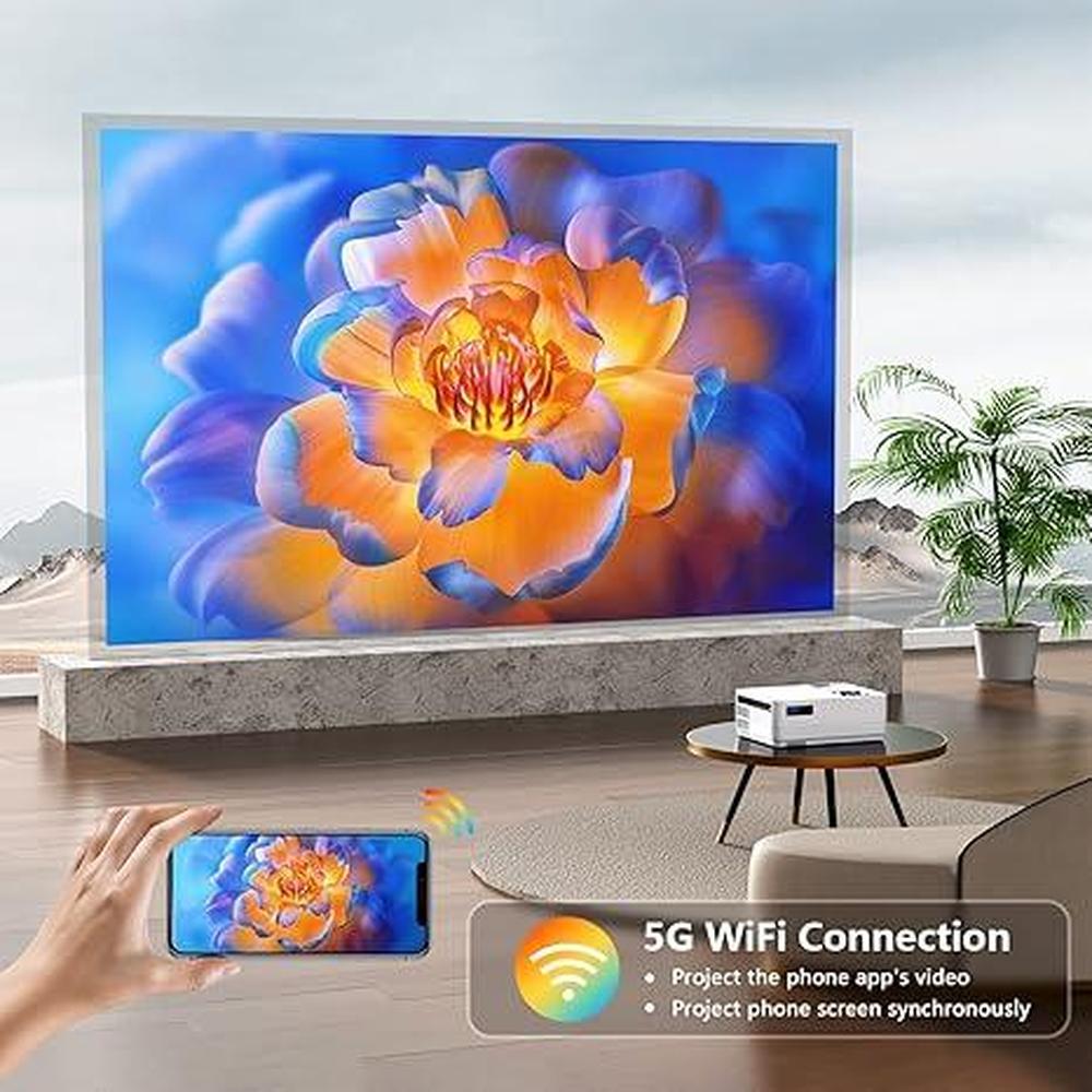 Projector Roconia: Roconia 5G WiFi Bluetooth Native 1080p – Close-up Detail
