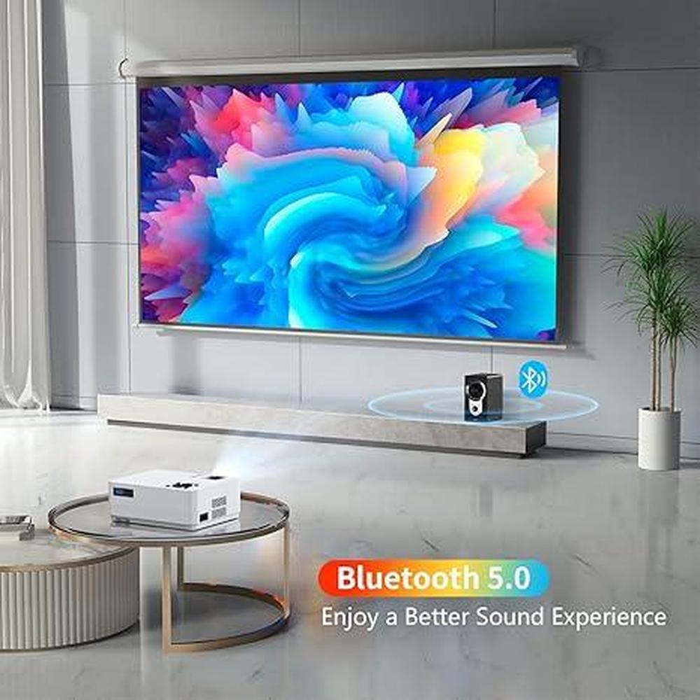 Projector Roconia: Roconia 5G WiFi Bluetooth Native 1080p – Side View
