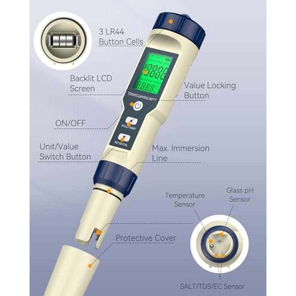 Advanced Pool Water Quality Monitor – Close-up Detail
