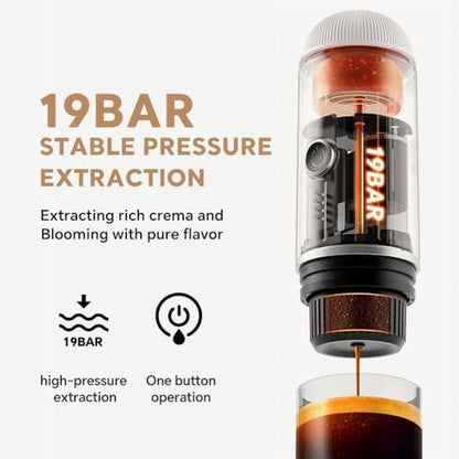 Coffee Espresso: BENFUCHEN Portable Electric Espresso – Side View
