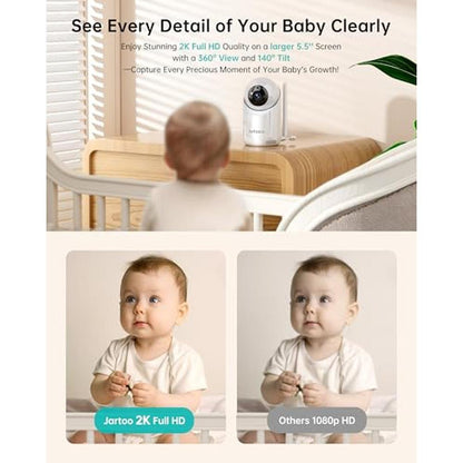 Baby Monitor: Jartoo 2K Video Baby Monitor with Camera and – Side View
