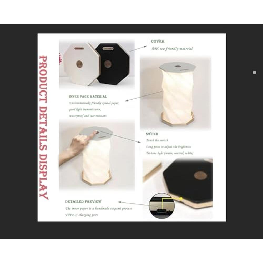 Portable Cordless Lamp: Rechargeable Folding Night Light – Packaging