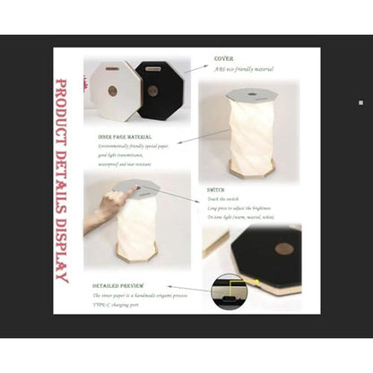 Portable Cordless Lamp: Rechargeable Folding Night Light – Packaging