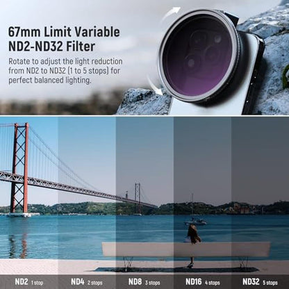 Clip Variable: Neewer 67mm Clip On Variable ND2-32 Phone – Side View