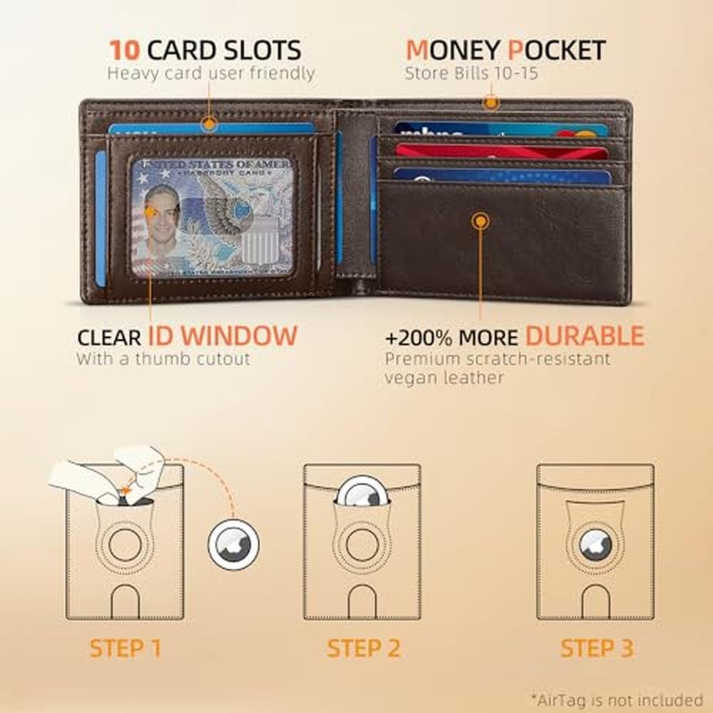 Runbox Wallet: RUNBOX AirTag Mens Slim RFID Blocking – Side View
