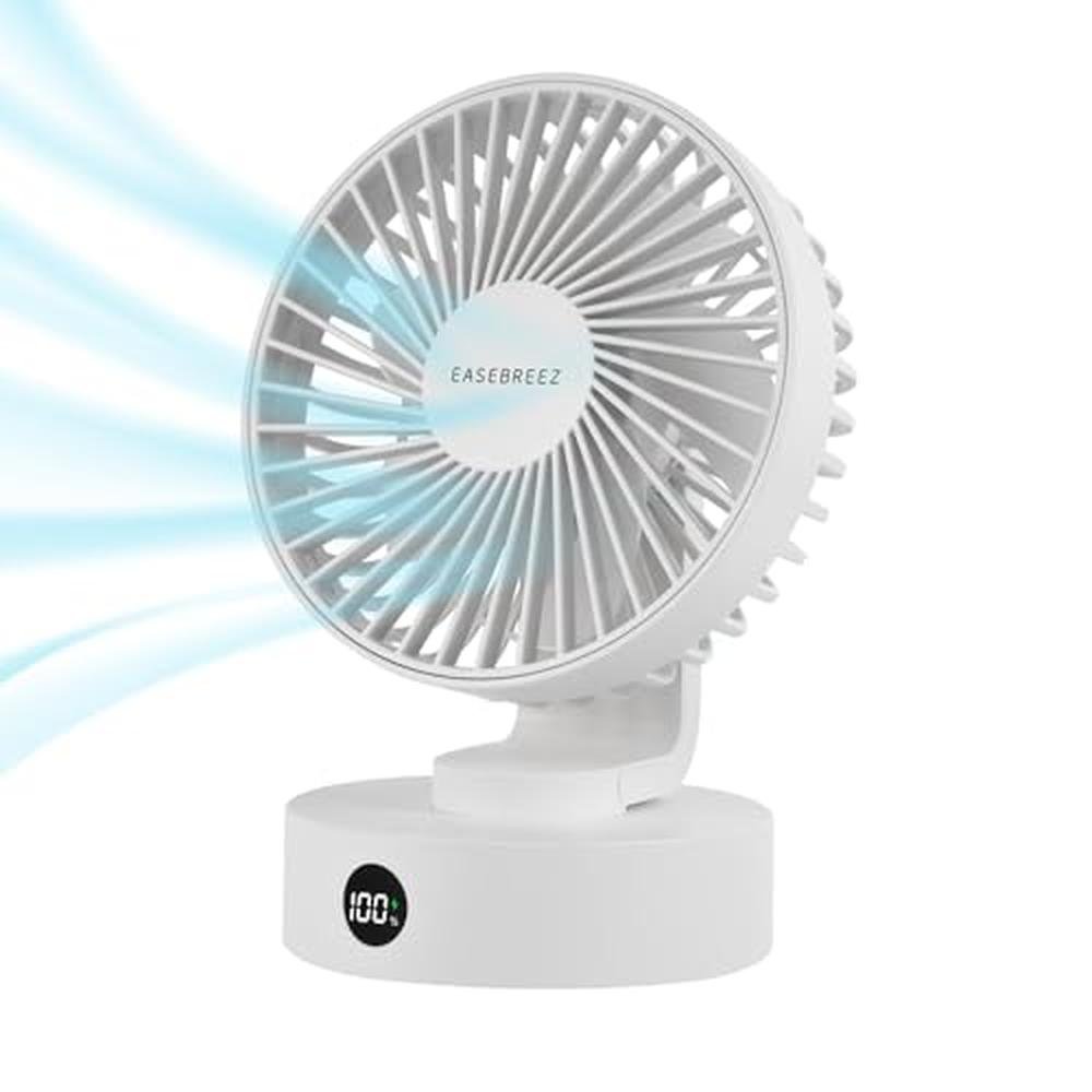 Fan Small: EASEBREEZ Desk Fan Quiet Operation Lightweight – Front View