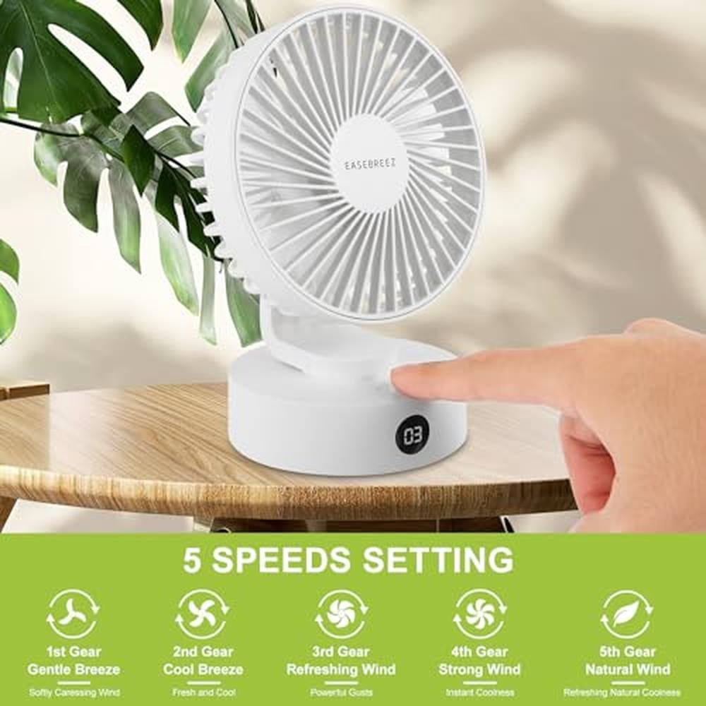Fan Small: EASEBREEZ Desk Fan Quiet Operation Lightweight – Close-up Detail