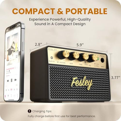 Guitar Amp: Fesley Mini 10W Portable Recharged Guitar – Side View