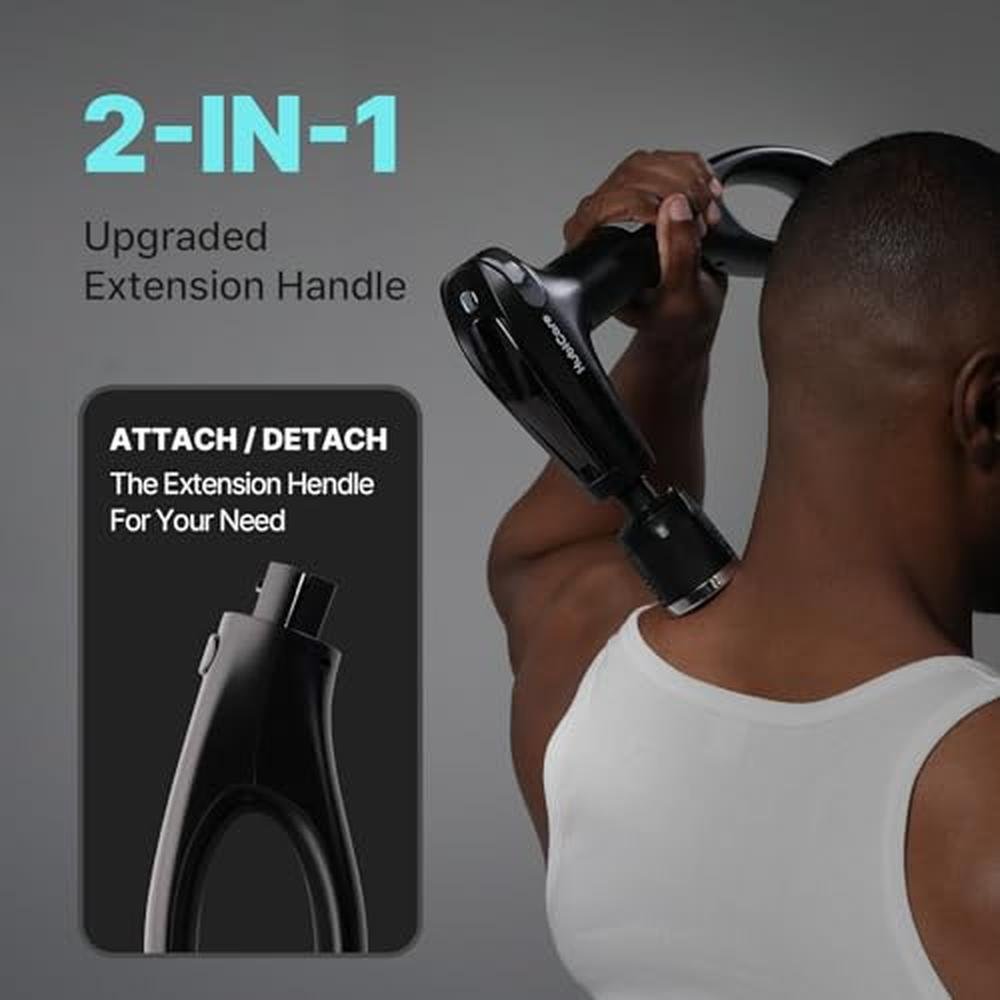 Massage Gun: HuBDIC HubiCare Heat and Cool Massage Gun with – Close-up Detail