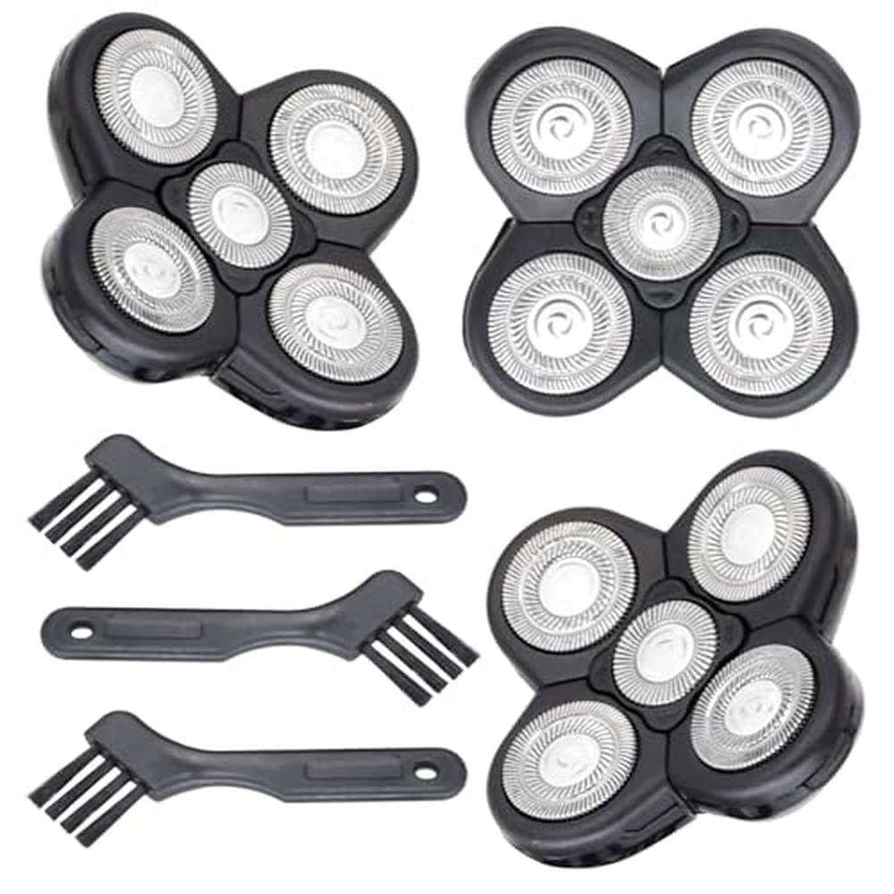Premium 5-Blade Shaver Replacement Heads for Bald Men – Front View
