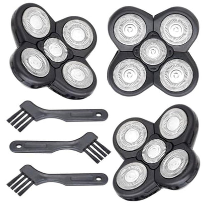 Premium 5-Blade Shaver Replacement Heads for Bald Men – Front View