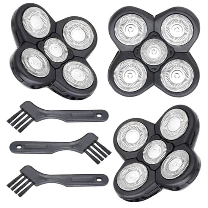 Premium 5-Blade Shaver Replacement Heads for Bald Men – Front View