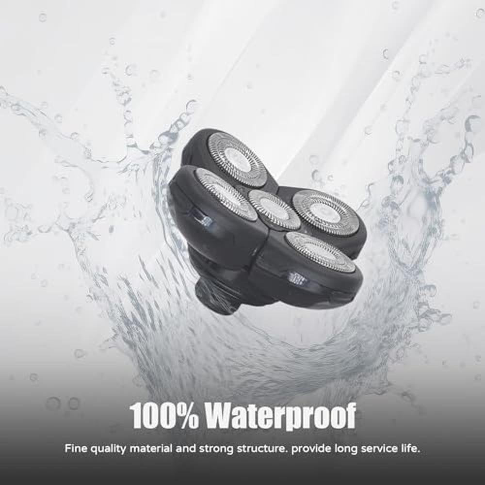 Premium 5-Blade Shaver Replacement Heads for Bald Men – In Use