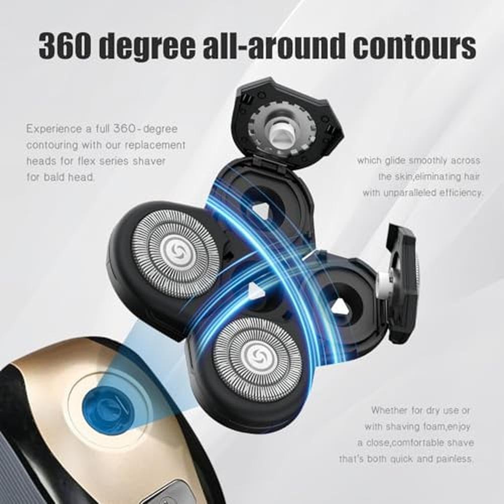 Premium 5-Blade Shaver Replacement Heads for Bald Men – Packaging