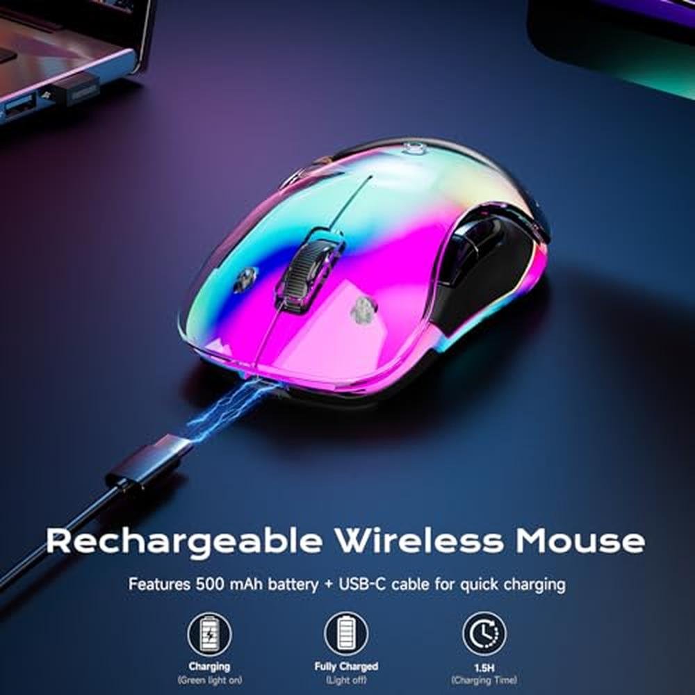 memzuoix 2.4G Aesthetic Wireless Mouse – In Use