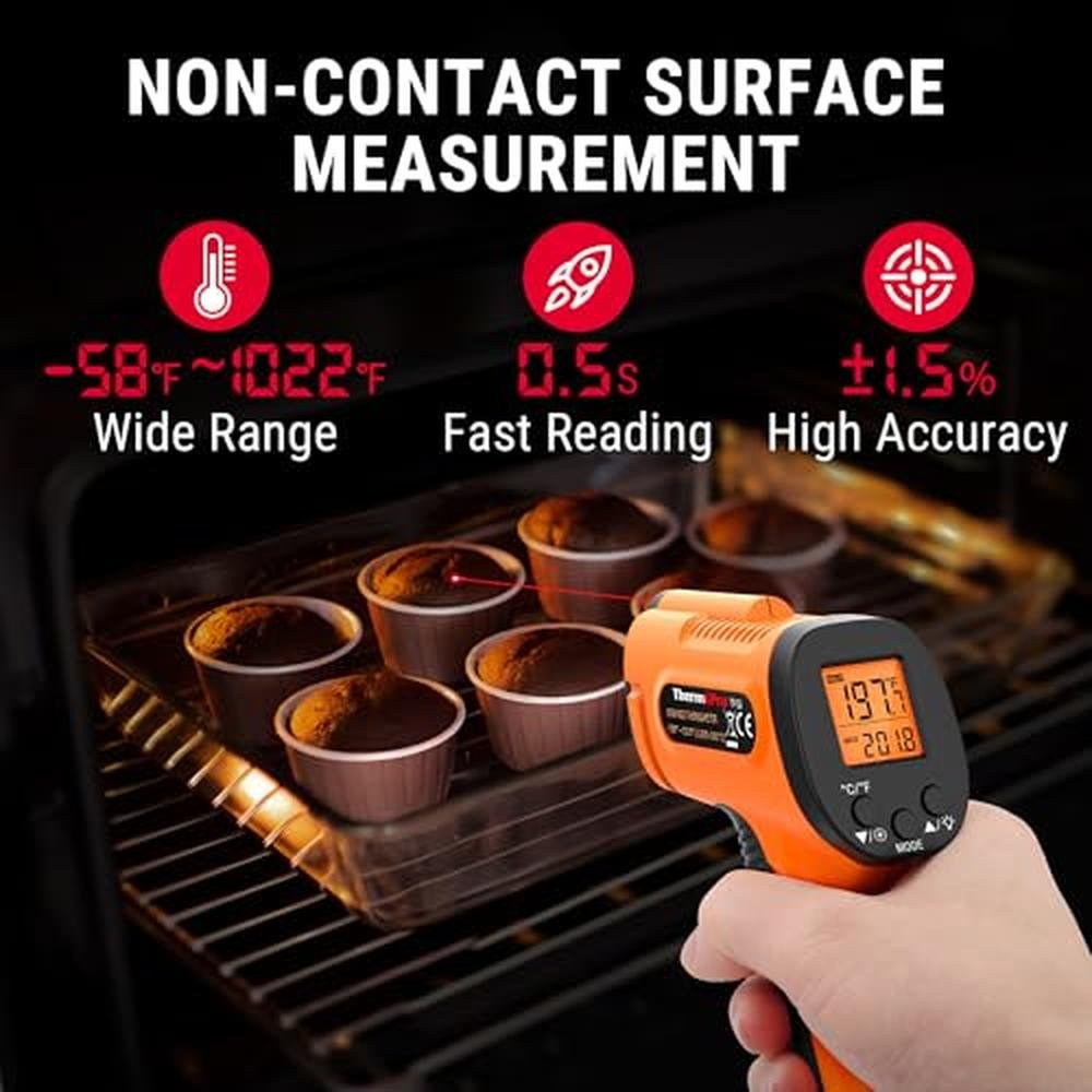 Thermometer Gun: ThermoPro TP30 Infrared Thermometer Gun – Close-up Detail