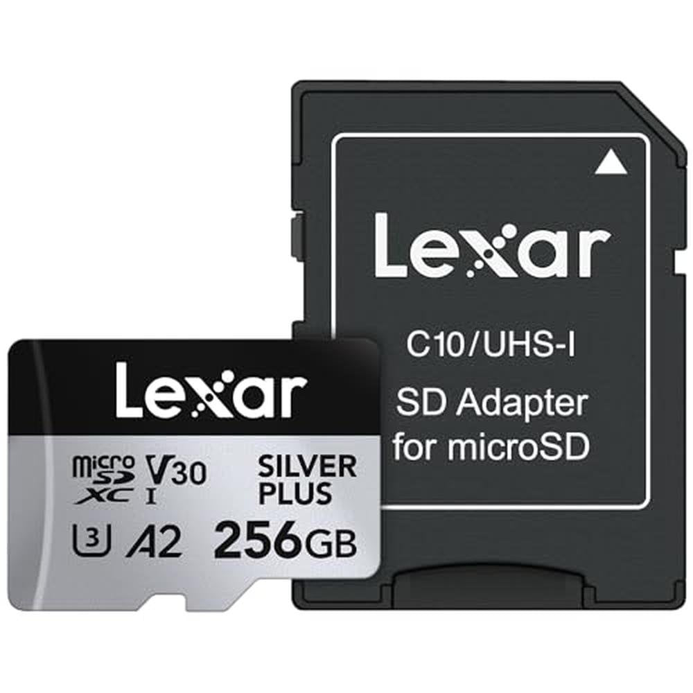 Lexar 256GB Professional Silver Plus Micro SD Card – Front View