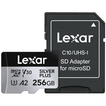 Lexar 256GB Professional Silver Plus Micro SD Card – Front View