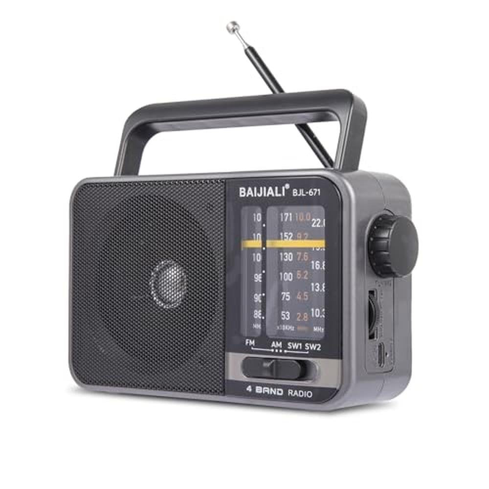 Radio Portable: BJL-671 AM/FM Transistor Radio with Loud – Front View