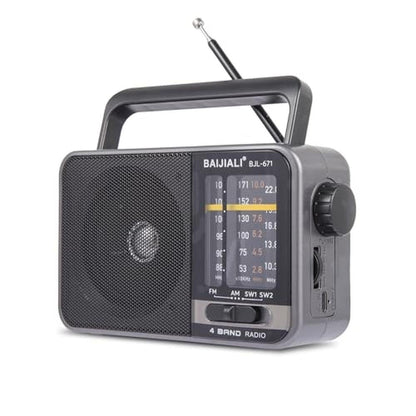 Radio Portable: BJL-671 AM/FM Transistor Radio with Loud – Front View