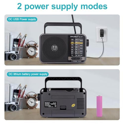 Radio Portable: BJL-671 AM/FM Transistor Radio with Loud – Side View