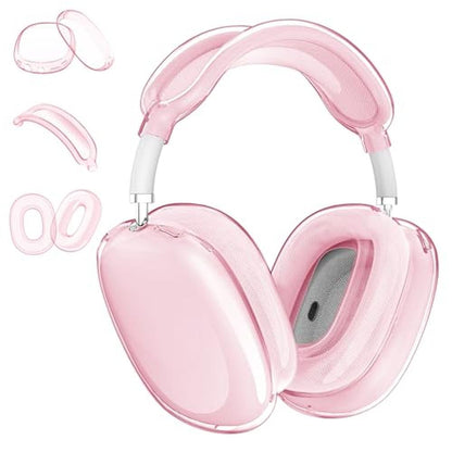 Case Cover for AirPods Max: Aircawin Clear Pink 3-in-1 Soft – Front View