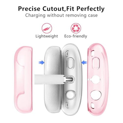 Case Cover for AirPods Max: Aircawin Clear Pink 3-in-1 Soft – Close-up Detail