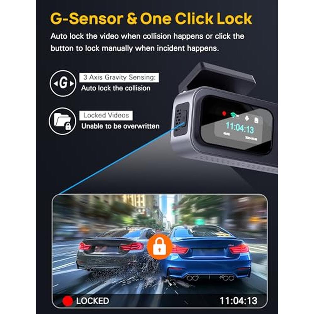1080p Dash Cam: Anyski 3 Channel 4K Front and Rear Camera – Packaging