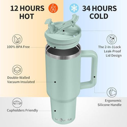 Labulabla 40oz: Premium Stainless Steel Insulated Tumbler – Side View