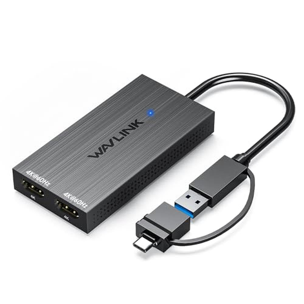 Dual Wavlink: Wavlink USB 3.0 or USB-C to Dual HDMI Splitter – Front View
