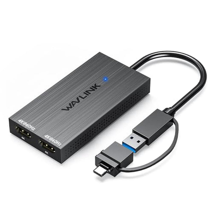 Dual Wavlink: Wavlink USB 3.0 or USB-C to Dual HDMI Splitter – Front View