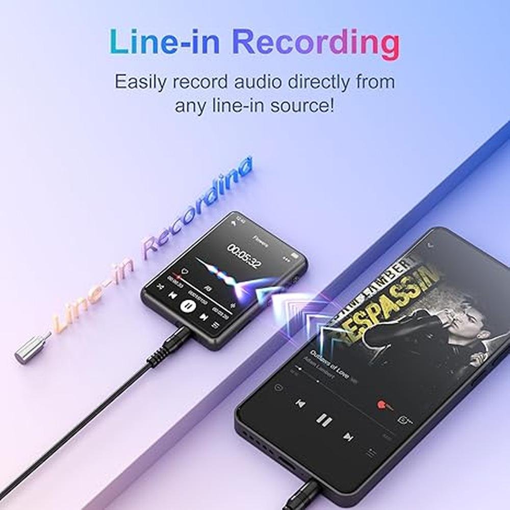 MECHEN 64GB MP3 Player Bluetooth 5.3 with 2.4" Full Touch – Side View