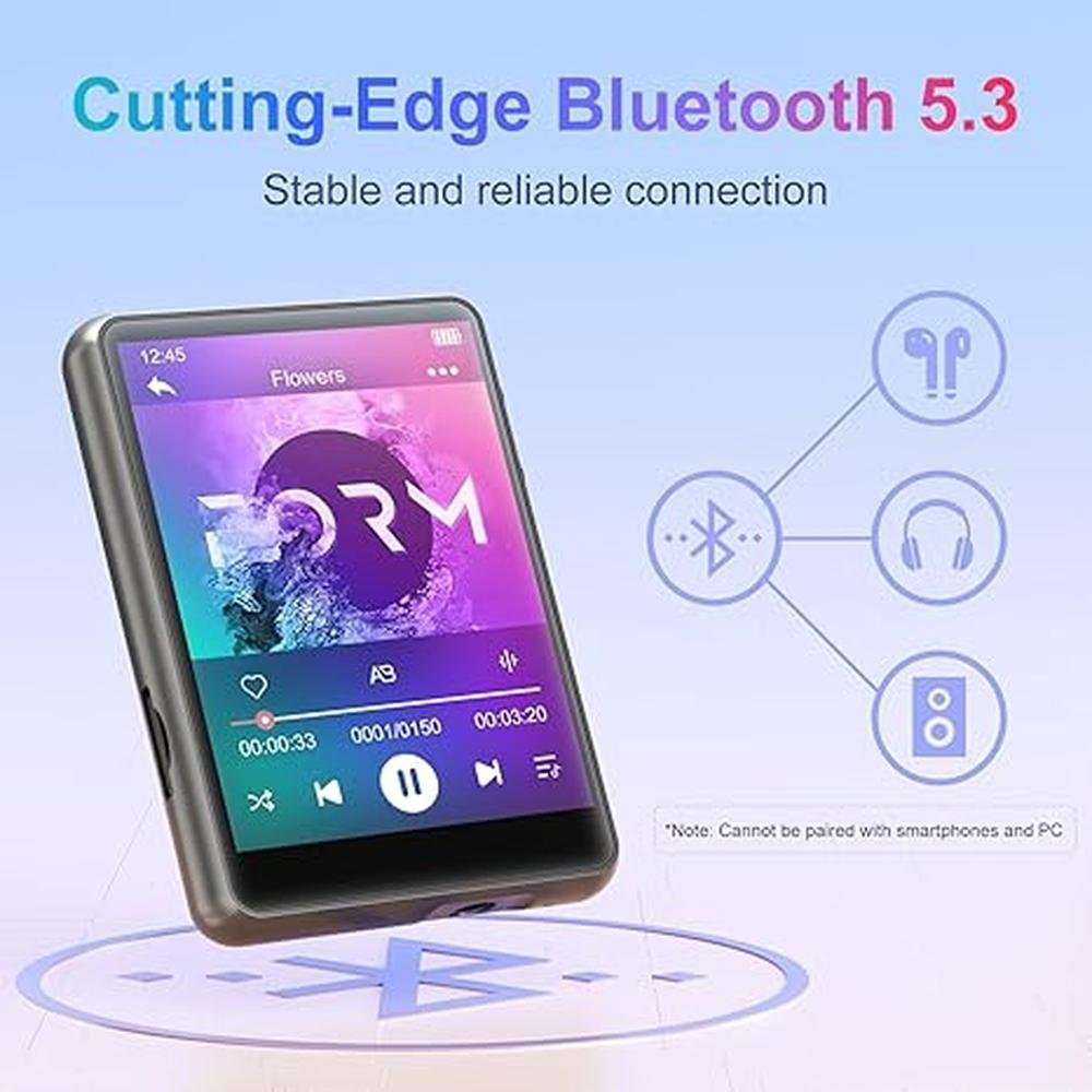 MECHEN 64GB MP3 Player Bluetooth 5.3 with 2.4" Full Touch – In Use