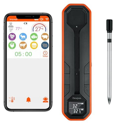 Thermometer Meat: Wireless Digital Cooking Thermometer with – Front View