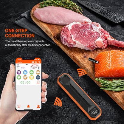 Thermometer Meat: Wireless Digital Cooking Thermometer with – Side View