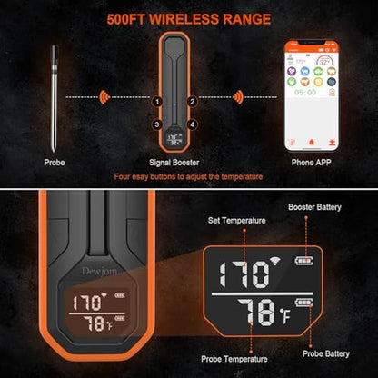 Thermometer Meat: Wireless Digital Cooking Thermometer with – Close-up Detail