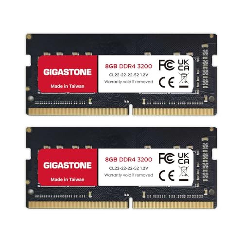 DDR4 PC4-25600: GIGASTONE 16GB Kit 2x8GB DDR4 3200MHz – Front View