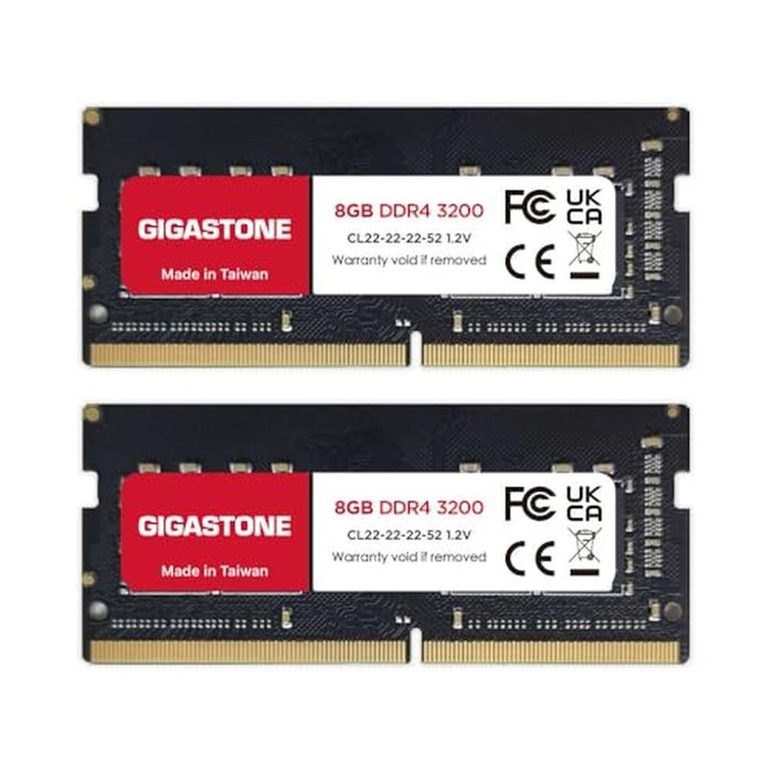 DDR4 PC4-25600: GIGASTONE 16GB Kit 2x8GB DDR4 3200MHz – Front View