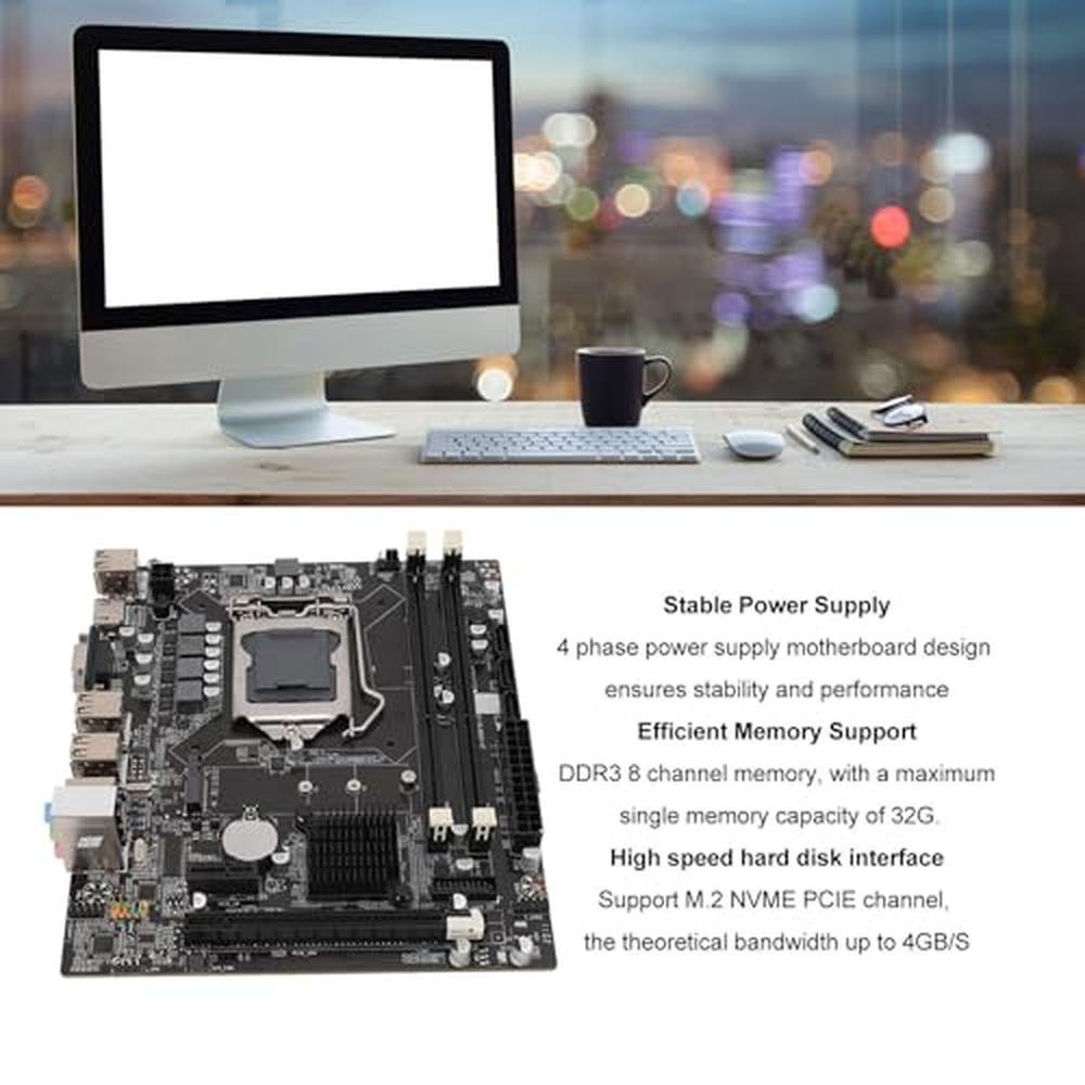 Motherboard H55: Professional M-2 NGFF LGA 1156 Slot DDR3 8 – Side View
