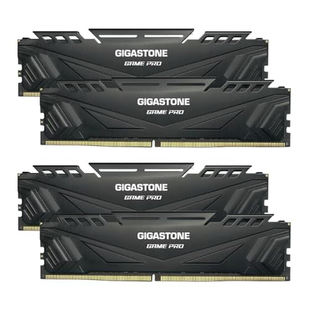 DDR4 RAM: GIGASTONE Game PRO 64GB Kit 4x16GB DDR4 3200MHz – Front View
