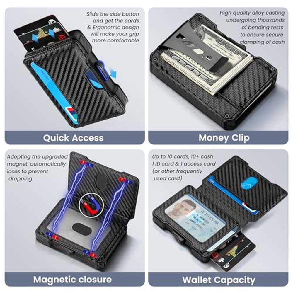 Airzoo Wallet for Men: RFID Blocking Slim Mens Wallet with – Close-up Detail